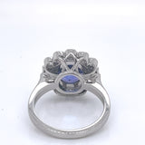 ROUND TANZANITE & DIAMOND PLATINUM RING